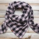 Duża chusta damska na wiosnę z bawełny organicznej, modna chusta w kratkę, chusta muślinowa damska