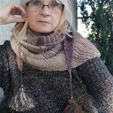 Wełniana, długa chusta, szal - Wrzosowisko