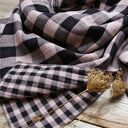 Duża chusta damska na wiosnę z bawełny organicznej, modna chusta w kratkę, chusta muślinowa damska