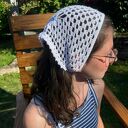 Boho szydełkowa bandana z bawełny i bambusa lekka, ażurowa