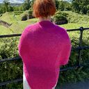 Chusta na drutach Puchata Fuksja - moher, merino i jedwab