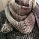 Wełniana, długa chusta, szal - Wrzosowisko