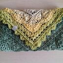 Zielona bawełniana chusta szydełkowa Rozkwitka - handmade