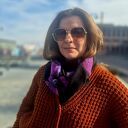 Rudachusta na Dzień Mamy - chusta z wełny merynosów, filcowane elementy