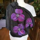 Czapka wełniana handmade Frida folk - filcowana merino na podszewce (rozmiar uniwersalny)