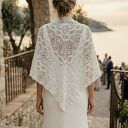 Chusta ślubna handmade ręcznie robiona miękka elegancka biała