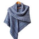 Ręcznie robiona trójkątna chusta z wełny merino - Blue Jeans