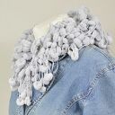 pom-pon scarf - szary