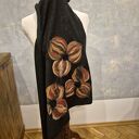 Czarna chusta handmade wełniana, elementy filcowane to wełna merynosów, produkt wysokiej jakości, ch