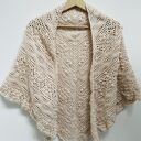 Duża chusta ślubna Daisy Chain ręcznie robiona blady róż