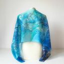 Drzewa W Błękicie szal jedwabny ręcznie malowany