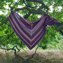 Ręcznie robiona trójkątna chusta z włoskiej mieszanki wełny - purpura burgund 196 x 96