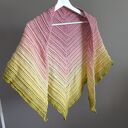 Chusta szydełkowa ręcznie robiona 154x65 cm KOKONEK Classic Limetka Wanilia Morela Malinowy Róż