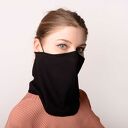 czarna chusta komin maseczka ochronna z drutem i gumkami CIENKA