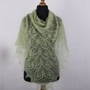 Moherowo-jedwabna chusta w ażurowe liście