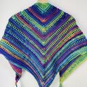 Kolorowa ciepła chusta z chwostami ręcznie robiona