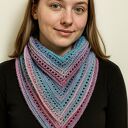 Kolorowa mała chusta apaszka zapinana z chwostem ręcznie robiona