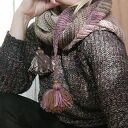 Wełniana, długa chusta, szal - Wrzosowisko