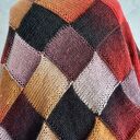 Chusta entralac ręcznie robiona na drutach