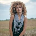 Naszyjnik dzianinowy - szary