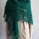 Chusta z alpaki i jedwabiu ręcznie robiona na drutach