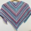 Kolorowa mała chusta apaszka zapinana z chwostem ręcznie robiona