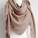 Chusta muślinowa damska bawełniana, trójkątna chusta na jesień wiosnę