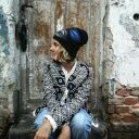 czapka handmade wełniana z kwiatem - czesanką filcowane - na podszewce