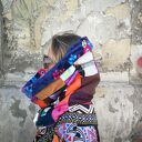 Komin patchworkowy na podszewce - miękki boho folk na wiosnę i jesień