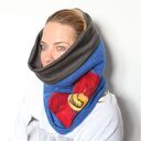 Komin tuba handmade niebieska w kwiaty ciepła i miła