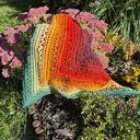 szydełkowa chustki i apaszki czerwone chusta jesienna magnolia