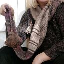 Wełniana, długa chusta, szal - Wrzosowisko