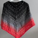 Chusta szydełkowa KOKONEK Classic - Czerń / Szarości / Koral / Ognista czerwień - 145x74 cm