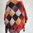 Chusta entralac ręcznie robiona na drutach