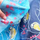 Niebieski szal jedwabny Sikorki