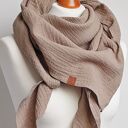 Chusta muślinowa damska bawełniana, trójkątna na jesień