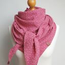 Wiosenna chusta damska, modna chusta bawełniana z muślinu, trójkątna chusta różowa