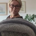 Chusta Mgła - ręcznie robiona z moheru i jedwabiu