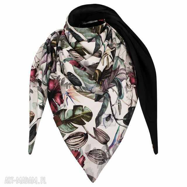 duża wiosenna chusta dwustronna z bawełny