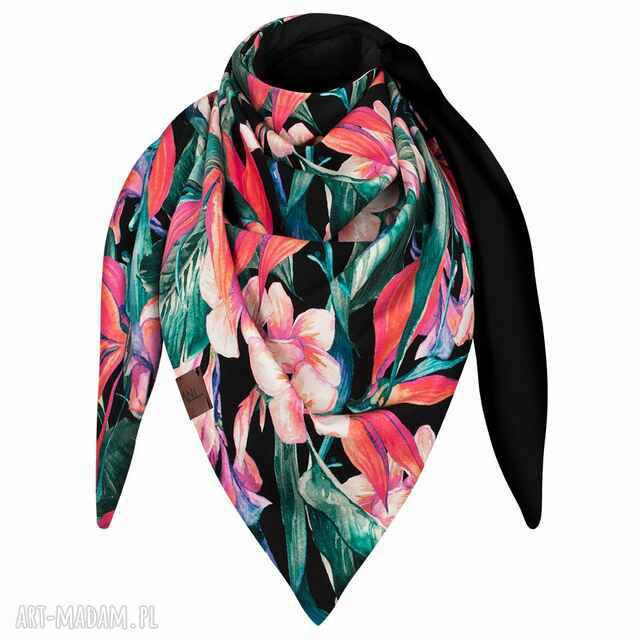 duża wiosenna chusta dwustronna z bawełny