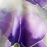 fioletowe fioletowa apaszka jedwabna malowana - makowa