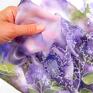 chustki i: jedwabny Bzu, ręcznie malowany - apaszka bzy kwiaty fioletowy szal