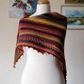 oryginalna chusta na drut ręcznie wykonana na drutach - kolory jesieni - miła, lekka