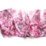 różowe chustki i apaszki jedwab malowany szal jedwabny kwiaty wiśni i wróble ręcznie
