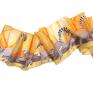 intrygujące chustki i apaszki szal jedwabny wąski lemury ręcznie malowany jedwab