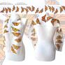 owady wzór motyle apaszka biały szalik jedwabny z realistycznym wzorem pomarańczowych malowany jedwab chustka dla dziewczynki