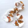 motyle apaszka szaliczek jedwabny w pomarańczowe monarcha