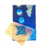 niebieskie celtycki wzór szal jedwab świt jedwabny chustki i apaszki malowane jedwabie