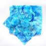 niebieski szal jedwabny hortensia ręcznie malowany hortensja duże kwiaty