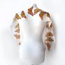 szalik z jedwabiu chustki i szaliczek jedwabny w pomarańczowe monarcha motyle apaszka